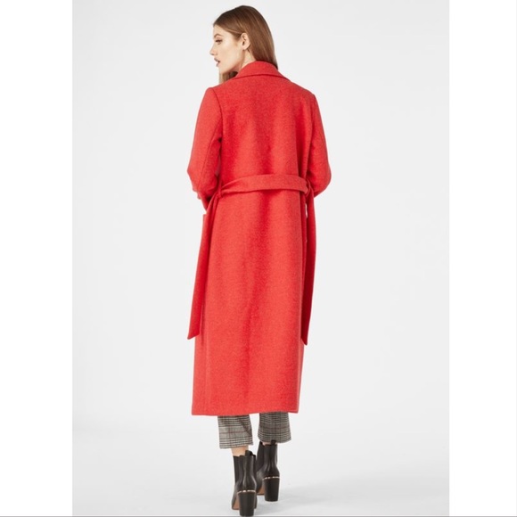 🆕Listing! Cherry Red Faux Wool Long Coat - Picture 5 of 12